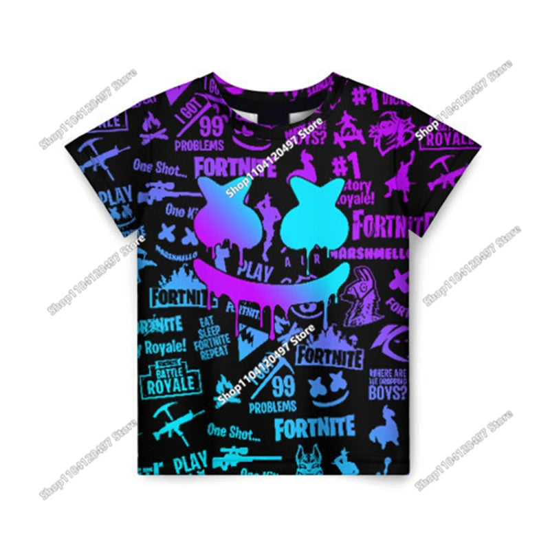 Fortnite Boys Clothes T-Shirt Victory Hero Child Kids T-shirt Battle Royale 3D Girls Short Sleeve Tees T-shirt