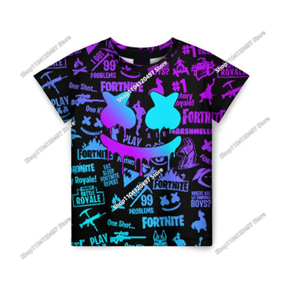 Fortnite Boys Clothes T-Shirt Victory Hero Child Kids T-shirt Battle Royale 3D Girls Short Sleeve Tees T-shirt