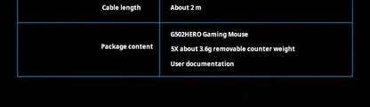 Logitech G502 HERO High Performance Wired Gaming Mouse HERO 25K Sensor 25,600 DPI RGB Adjustable Weights 11 Buttons PC/Mac Mouse