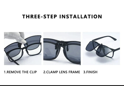 Polarized Rimless Men Clip On Sunglasse Glasses Narrow Clip-on Lenses Women Anti-glare Sunglasses UV400 Goggles New In