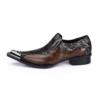 Men's Luxury White Gold Metal Toe Oxford Elegant Loafers Slip-On Dress Shoes Formal Wedding Party PU Leather Shoes Size 38-46