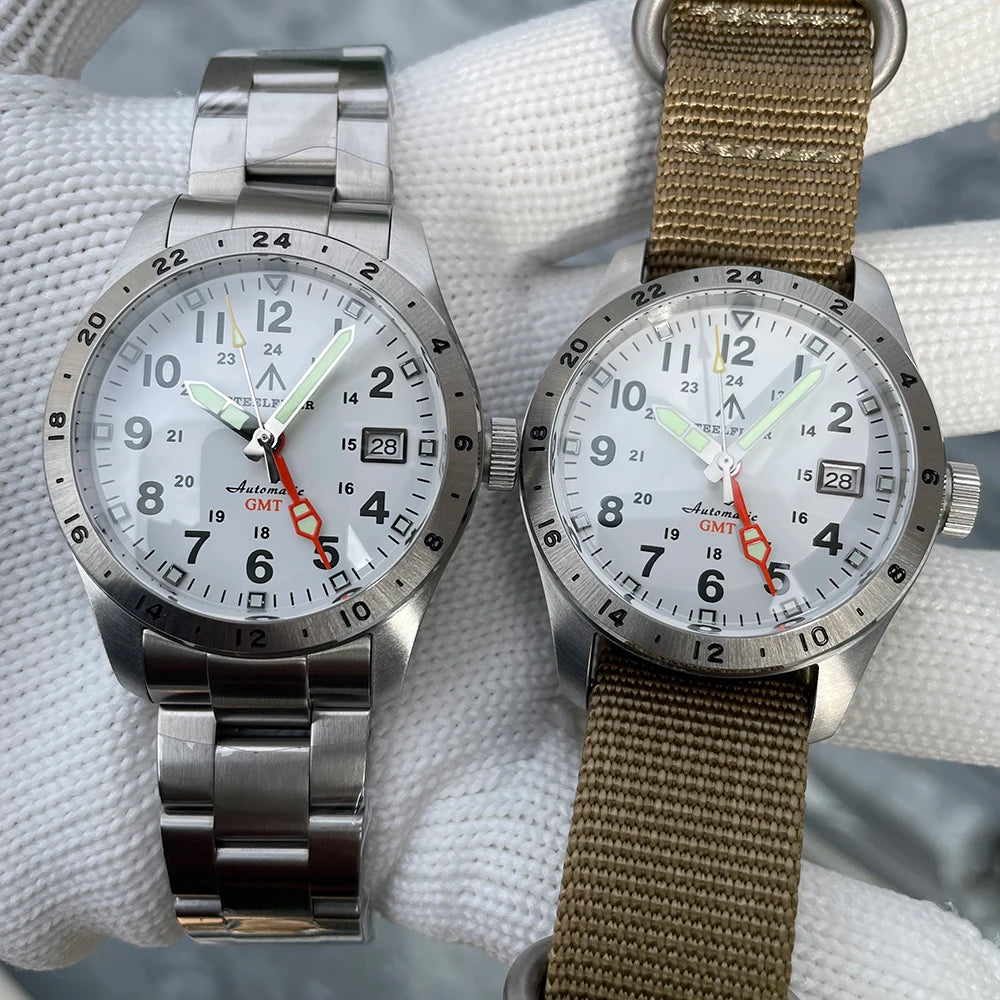 STEELFLIER Official SF792 GMT Mechanical Wristwatch, NH34 Movement, Super BGW9 C3 Luminous, 200M Waterproof Luxury Dive Watch
