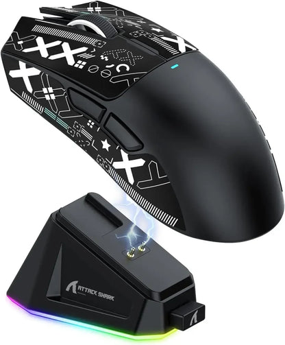 Mouse da gaming wireless Original Brand ATTACK SHARK X11 con dock di ricarica, sensore gaming PixArt PAW3311, Origin BT/2.4G wireless/cablato