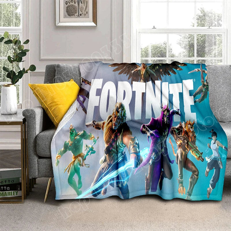 Fortnite Game Flannel Blanket Unisex Soft Warm Throw Blanket for Bedroom Living Room Bed Travel Camping Sofa Decoration Supplies