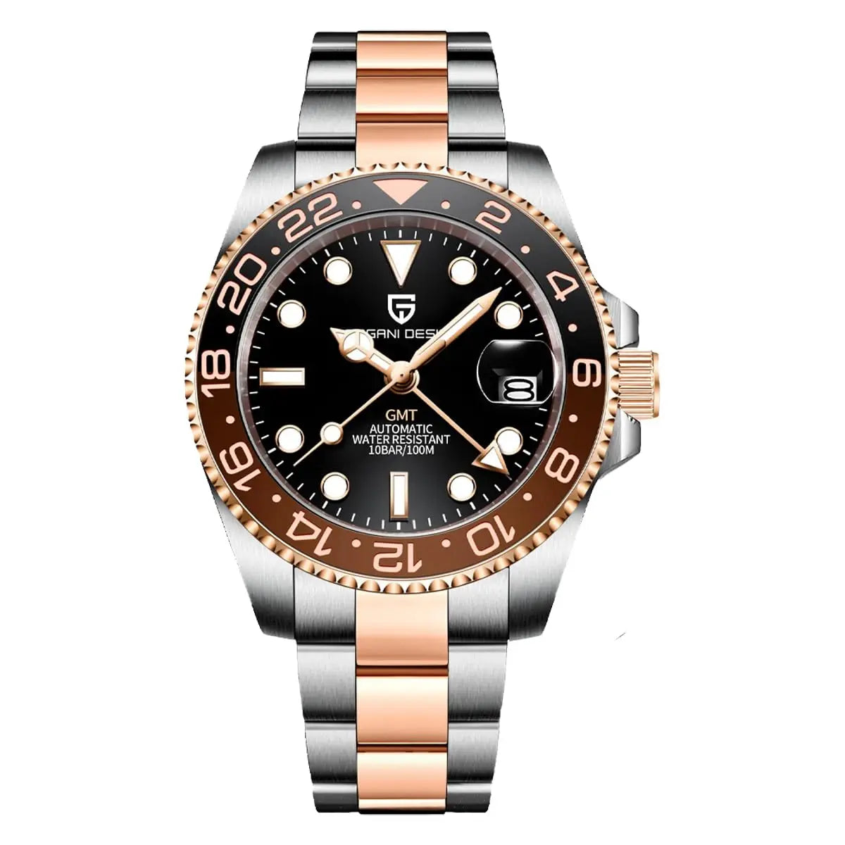 New 1662 PAGANI DESIGN GMT Automatic Watch 40mm Men's Wristwatch Top Brand 100M Waterproof Mechanical Wristwatches for Men Cloc