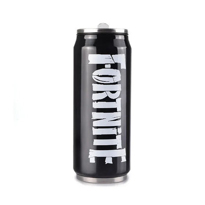 Fortnite Water Cup Straw Cups Outdoor Sports Mugs Stainless Steel Mug Student Portable Drinking Coffee Cup 450ML Birthday Gift