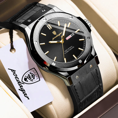 Orologio da uomo POEDAGAR – Modello originale, stile professionale, impermeabile, cinturino in silicone, indicazione di data e giorno, movimento al quarzo, orologio di lusso alla moda.