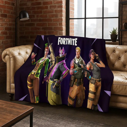 3D F-Fortnite Game Cartoon Flannel Blanket Soft Warm Throw Blanket for Bed Bedroom Room Living Room Travel Camping Kids Gift