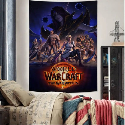 Hot Game World Of Warcraft Printed Large Wall Tapestry Cheap Hippie Wall Hanging Bohemian Wall Tapestries Mandala Home Decor