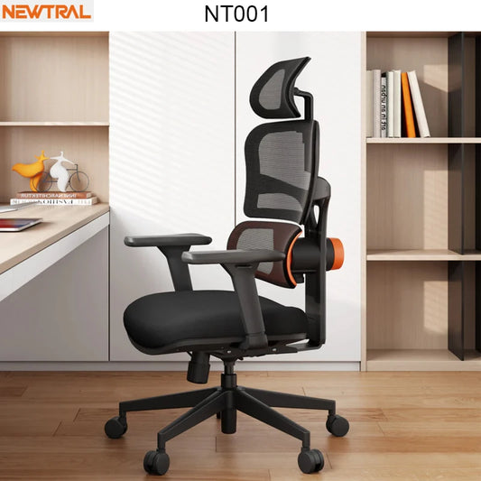 Newtral NT001 Ergonomic Office Chair with Auto-Following Lumbar Support, Adjustable Armrest & Headrest, 136° Reclining Mesh Desk Chair