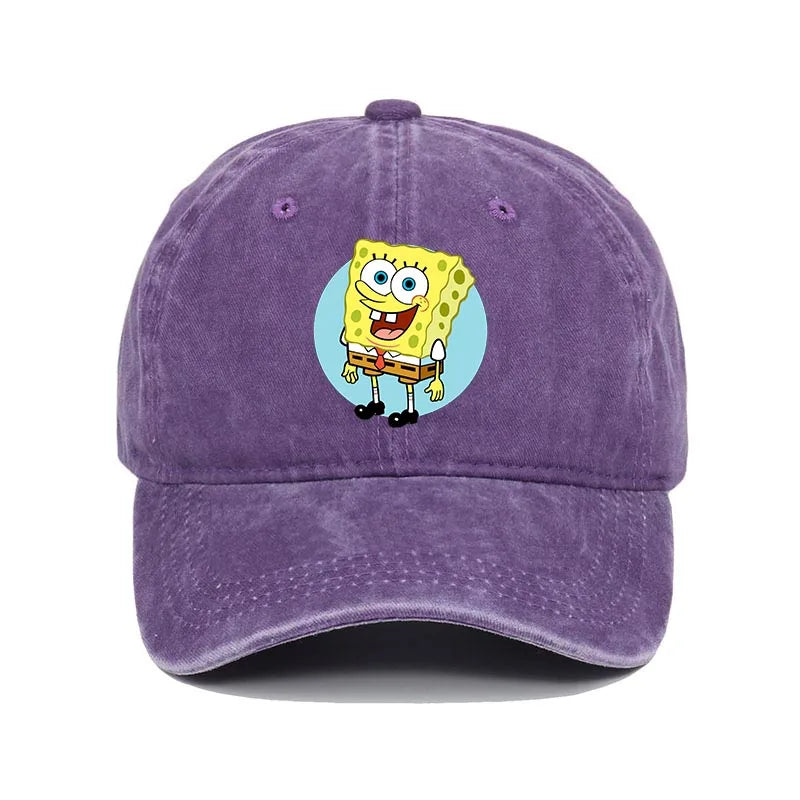 Fashion Cute SpongeBobs Baseball Cap Movie Cartoon Role Adult Men Women Sport Casual Sunshade Adjustable Anime Peaked Mesh Hat