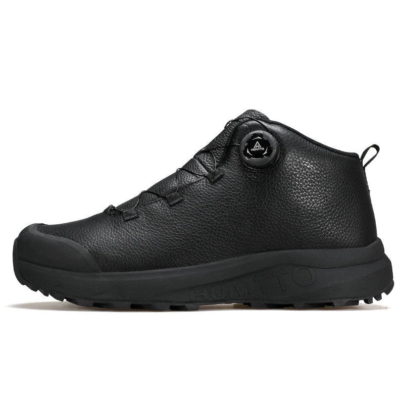 HUMTTO Leather Shoes for Men Winter Camping Outdoor Men's Sports Shoes Breathable Trekking Boots Man Non-slip Hiking Sneakers