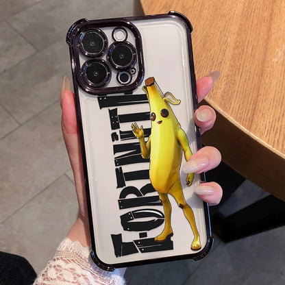 Game Hot F-Fortnites Plating Phone Case For iPhone 17 17e 16e 16 15 14 13 12 11 Pro Max X XR XSMax 7 8 Mini Air Plus Anti-Fall