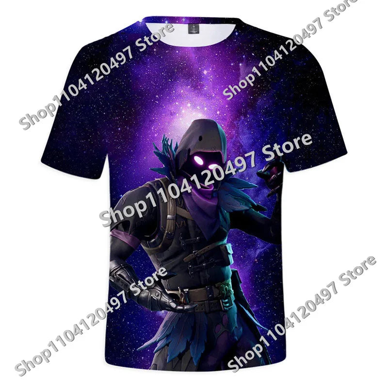 Japanese Anime Fortnite Summer T-shirt for Men and Women Battle Royale Short-Sleeved Casual Comfortable Loose Harajuku Streetwear