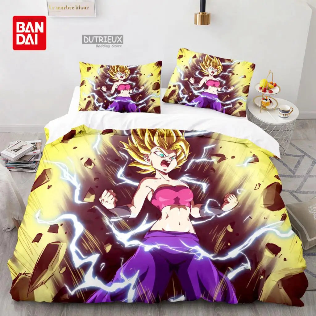 Japanese Anime Dragon Ball Duvet Cover Goku Bedding Sets For Boys Kids Teens Quilt Cover Pillowcases Children Christmas Gift