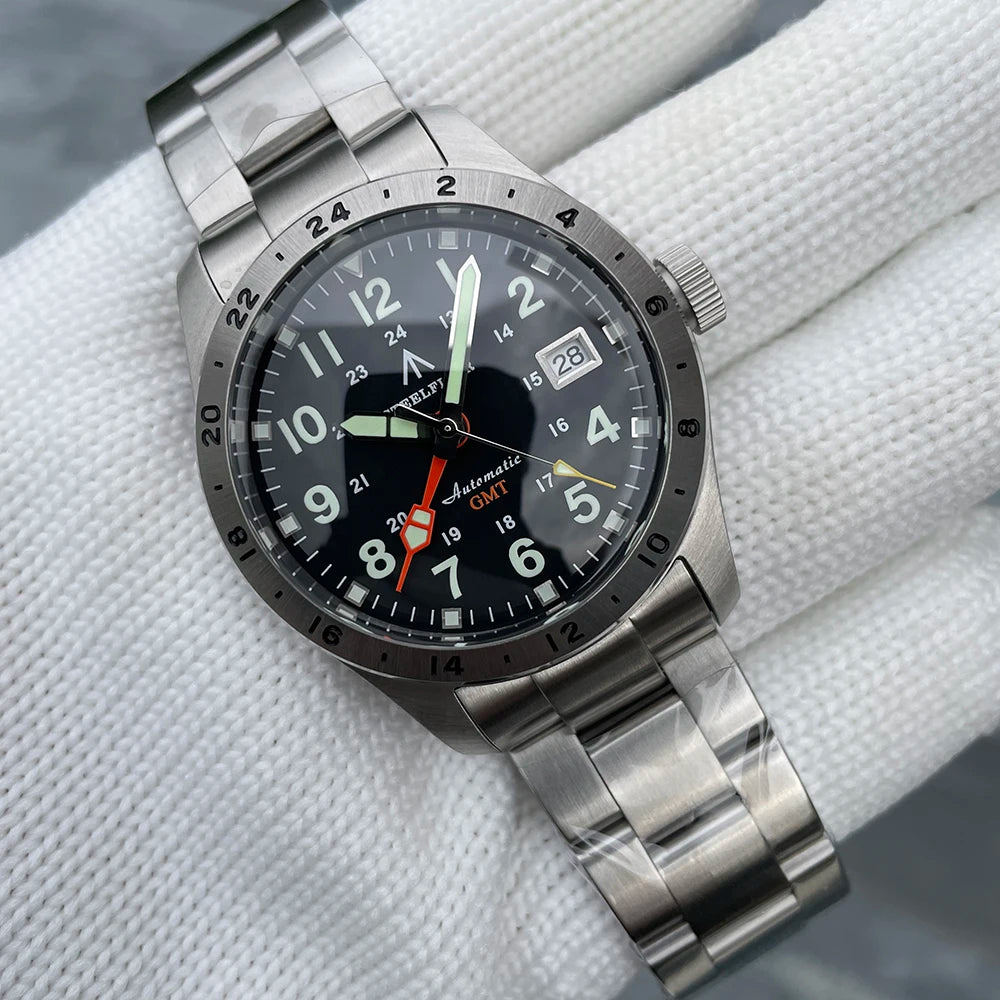 STEELFLIER Official SF792 GMT Mechanical Wristwatch, NH34 Movement, Super BGW9 C3 Luminous, 200M Waterproof Luxury Dive Watch