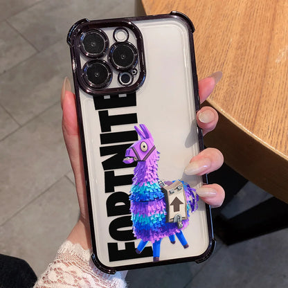 Game Hot F-Fortnites Plating Phone Case For iPhone 17 17e 16e 16 15 14 13 12 11 Pro Max X XR XSMax 7 8 Mini Air Plus Anti-Fall