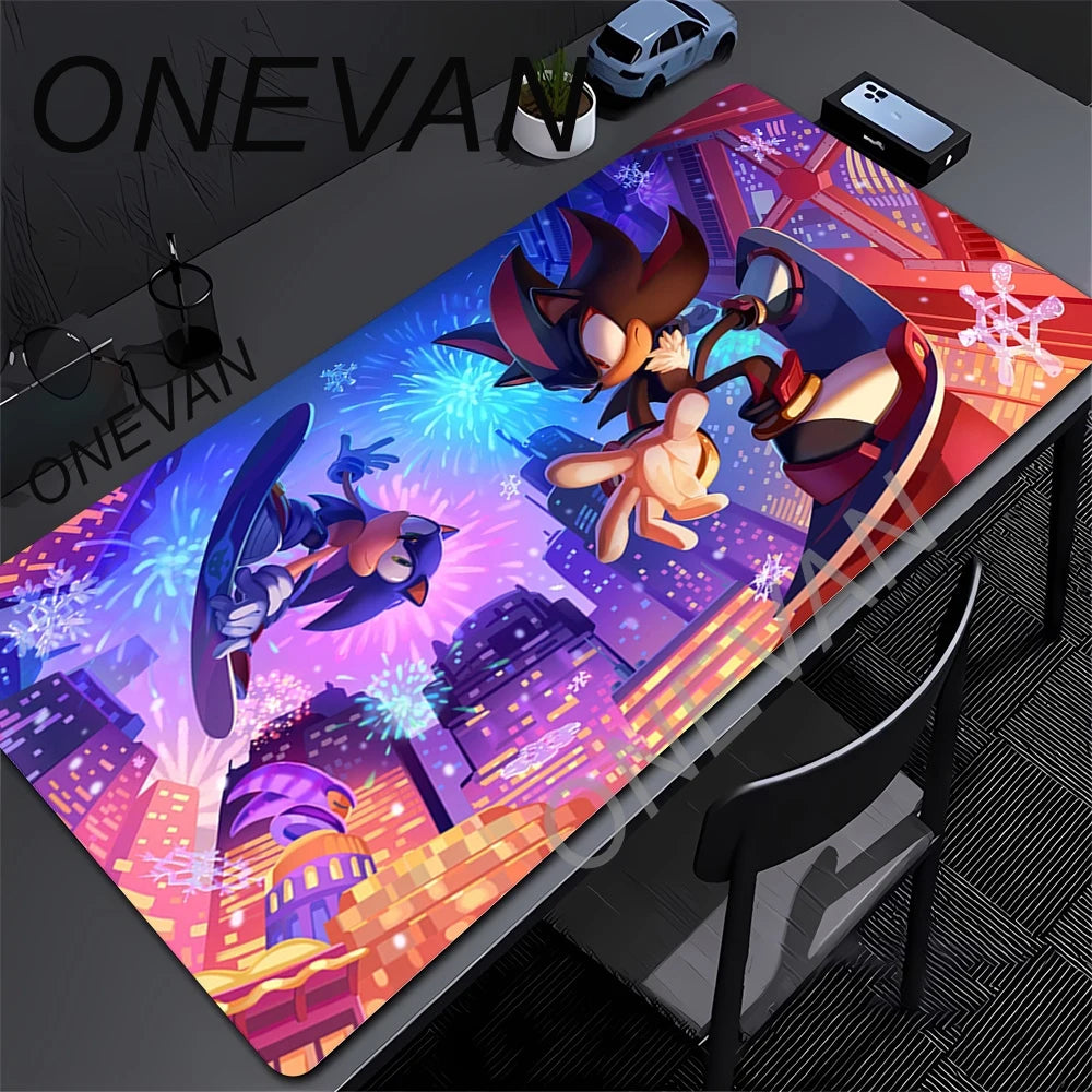 HD Printing Kawaii Sonics The Hedgehogs Mouse pad XXL Large Locking Edge Non-slip Speed Keyboard Mats Computer Gamers