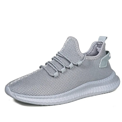 Zapatillas deportivas informales antideslizantes para hombre, transpirables, para correr al aire libre, entrenar, hacer senderismo y practicar deportes; zapatillas con cordones de tejido de punto para actividades al aire libre