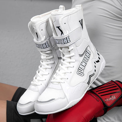 2026 Professional Wrestling Shoes For Men Lightweight Training Boxing Sneakers Large Size Black White Gym Outdoor Sports