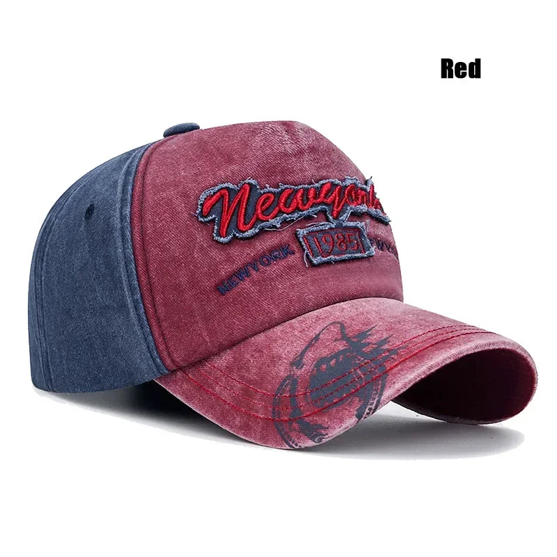 Baseballkeps i 6 färger – ny unisexmodell med tvättad, sliten look och hantverksmässig patch samt 3 broderimönster
