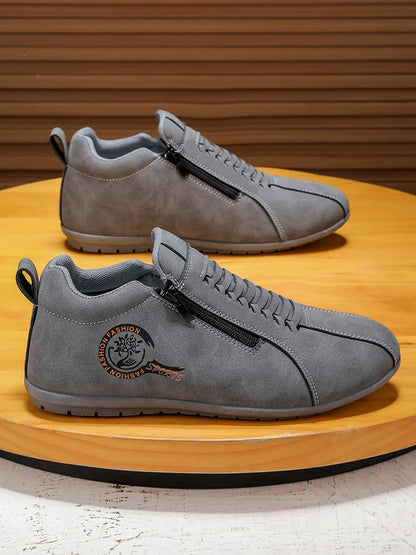 Men's Lightweight Casual Shoes, Outdoor Entertainment Skateboarding Daily Walking Driving Shoes, Comfortable Breathable Slip-On