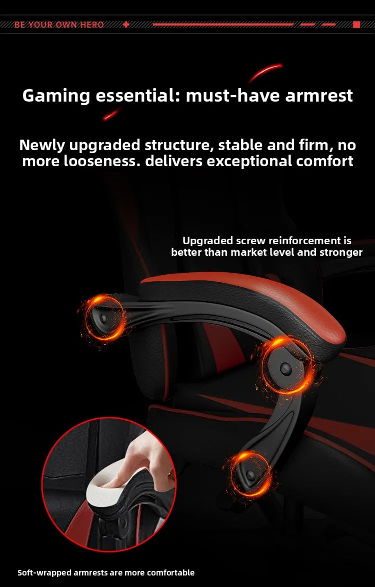 Sedia da gaming ergonomica per computer e scrivania, poltrona reclinabile per home office con supporto lombare per sessioni prolungate, sedia da gioco