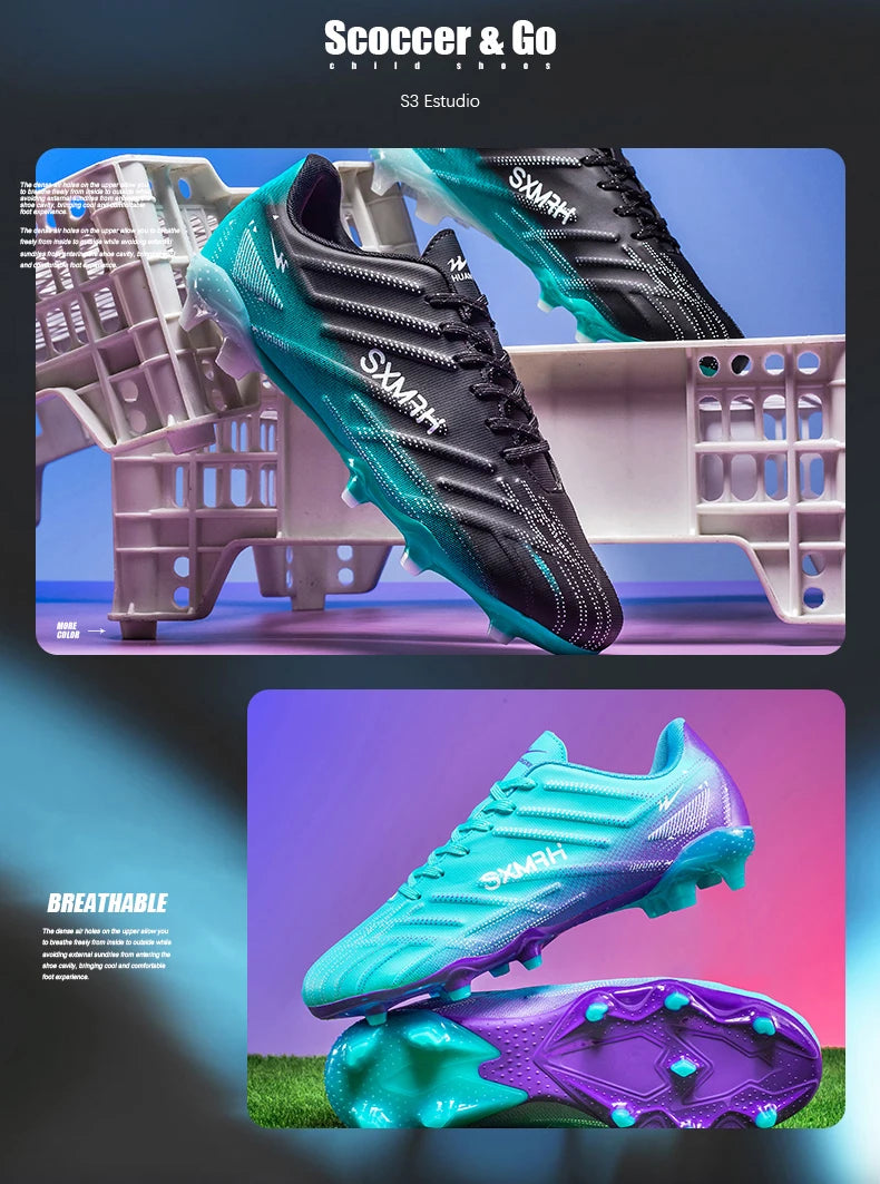 Double Star Adult Youth AG Soccer Cleats Non Slip Durable Artificial Natural Grass Football Shoes for Training Match Men Women