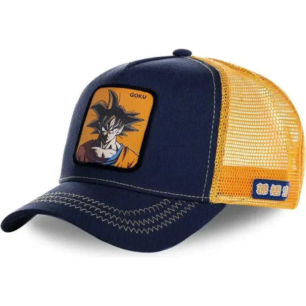 Kapa Dragon Ball Son Goku, bejzbolska kapa, poletna potovalna kapa s ščitkom, moška kapa z vezenjem, hip-hop kapa s ščitkom proti soncu, nastavljiva kapa v stilu »trucker«, mrežasta kapa