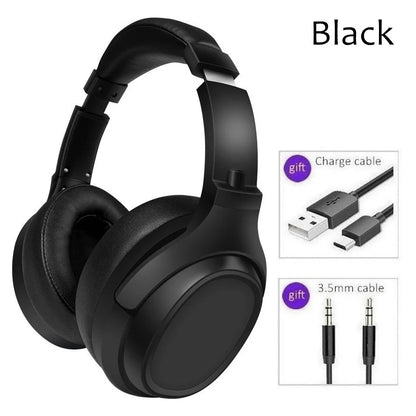 20 H Play Bluetooth Headphones with Large Earmuffs Wireless Earphones with Bass Noise Cancelling and Mic TF-card Support Helmet