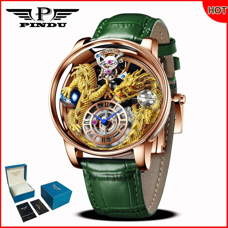 PINDU Design 2025 NEW Men's Watch Diamond Tourbillion Top Brand Luxury Astronomia Quartz Watch Men's Sapphire Glass Waterproof Watch