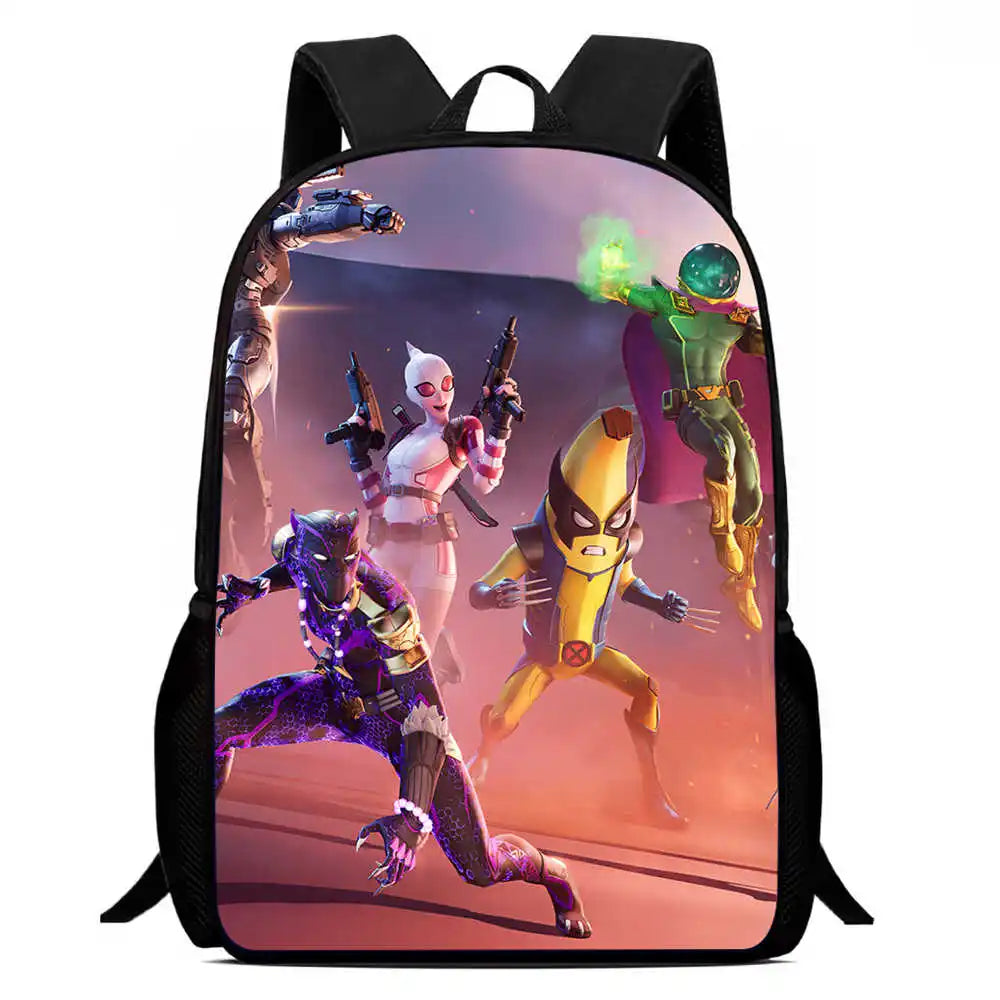 Kids School Backpack Cartoon Fortnite Bags for Girls Boys Durable Lightweight Large Capacity Breathable