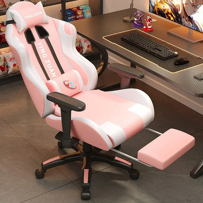 AOLIVIYA Ergonomic Gaming Chair with Footrest, Reclining Computer Chair, 3D Adjustable Armrests, Lumbar Support Seat for Home Office