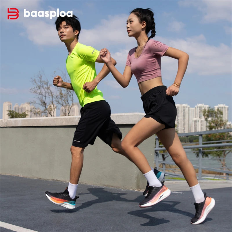 Pantofi de alergare Baasploa pentru bărbați, cu placă de carbon, amortizare profesională, antiderapant, adidași casual pentru femei, respirabili, pentru jogging și sport