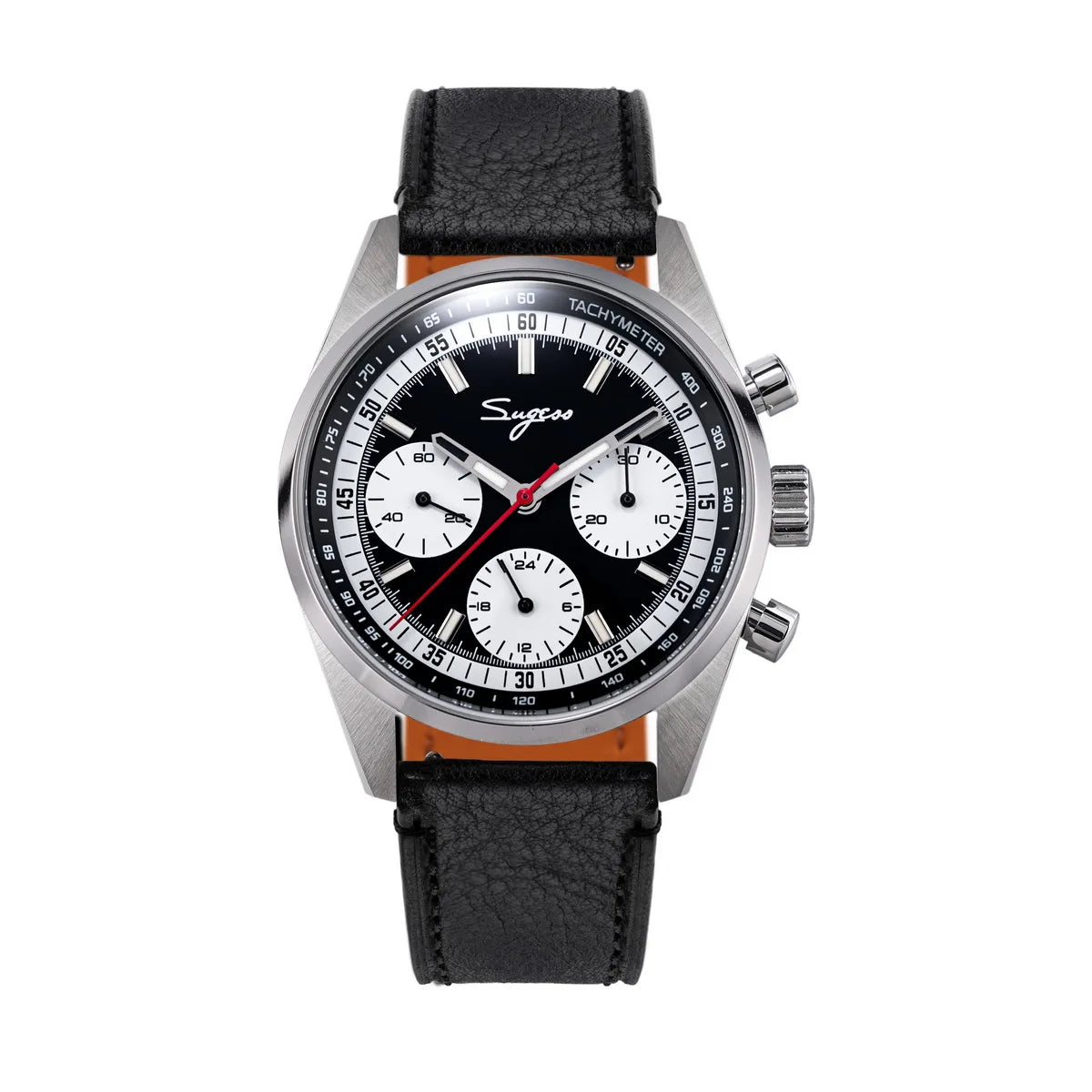 Sugess Mens Watch 38mm Chronograph Mechanical Wristwatches Tianjin Gooseneck Movement Sapphire Crystal Roulette Dial S465 new