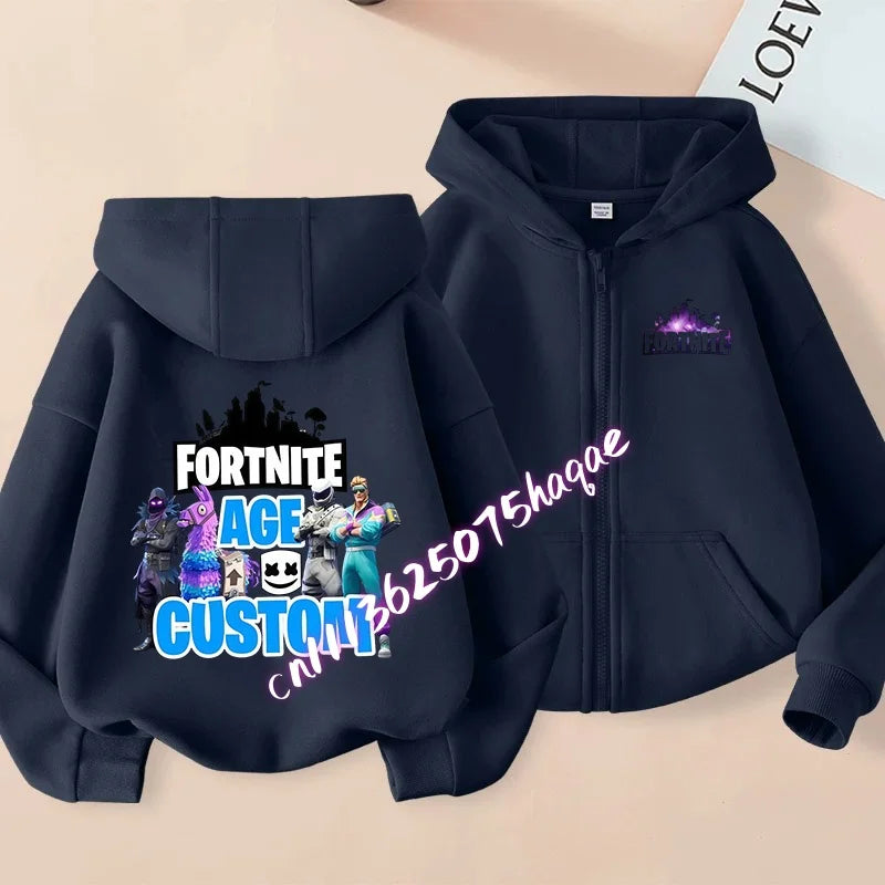 Kid Outdoor Jacket Cartoon Fortnite Girl Boy Sweatshirt Coat High-Quality Thin Windbreaker Girl Autumn Zip Jacket Clothing Tops