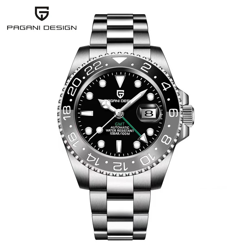 New 1662 PAGANI DESIGN GMT Automatic Watch 40mm Men's Wristwatch Top Brand 100M Waterproof Mechanical Wristwatches for Men Cloc