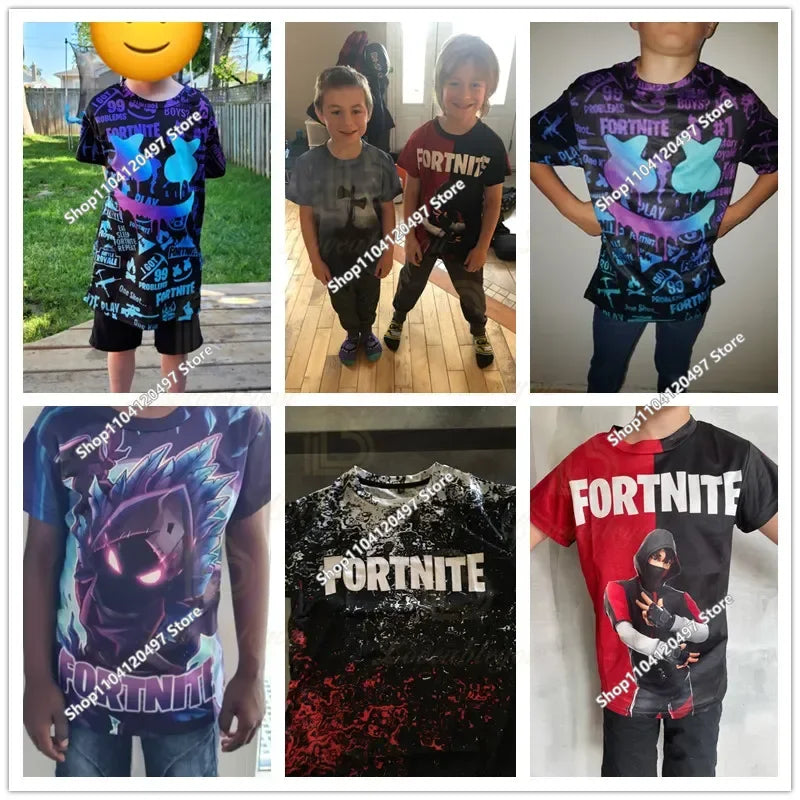 Fortnite Boys Clothes T-Shirt Victory Hero Child Kids T-shirt Battle Royale 3D Girls Short Sleeve Tees T-shirt
