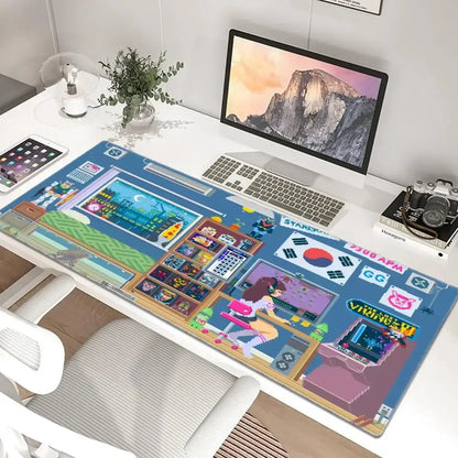 Anime-tyylinen pelityttö Overwatch -suuri hiirimatto 900x400 kannettavalle ja toimistoon, kuminen pehmeä pöytämatto, tietokoneen näppäimistölle, HD-painatus, XXL-hiirimatto