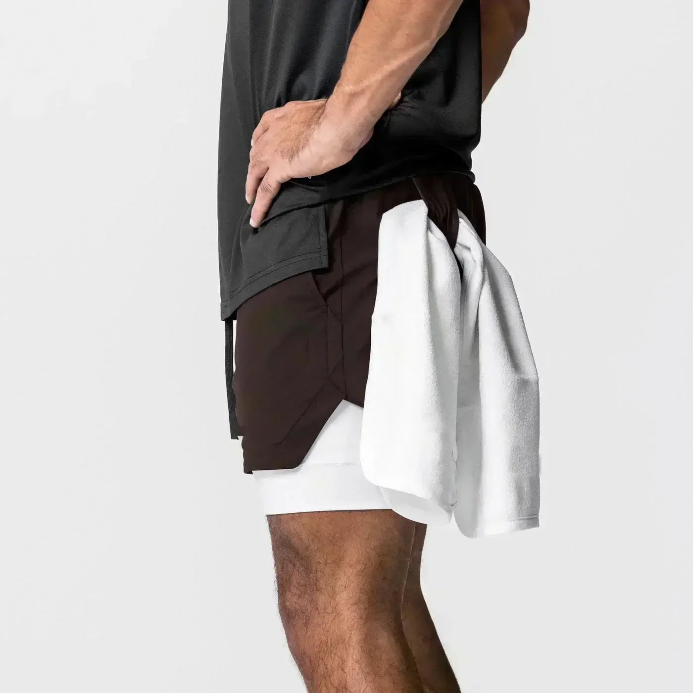 Dragon Ball Men's Double-layer Shorts Son Goku Summer Japanese Anime Fake Two-piece Sports Fitness Quick-drying Shorts, équipement gamer Fraquane