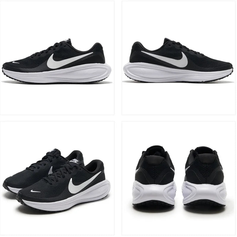 Nike Men's Revolution 8 Mesh Breathable Black White Running Shoes HJ9198-003