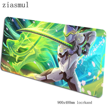 Tappetino per mouse Overwatch 90x40cm, tappetino gaming estetico, splendido tappetino personalizzato per gamer, base per mouse e tastiera PC