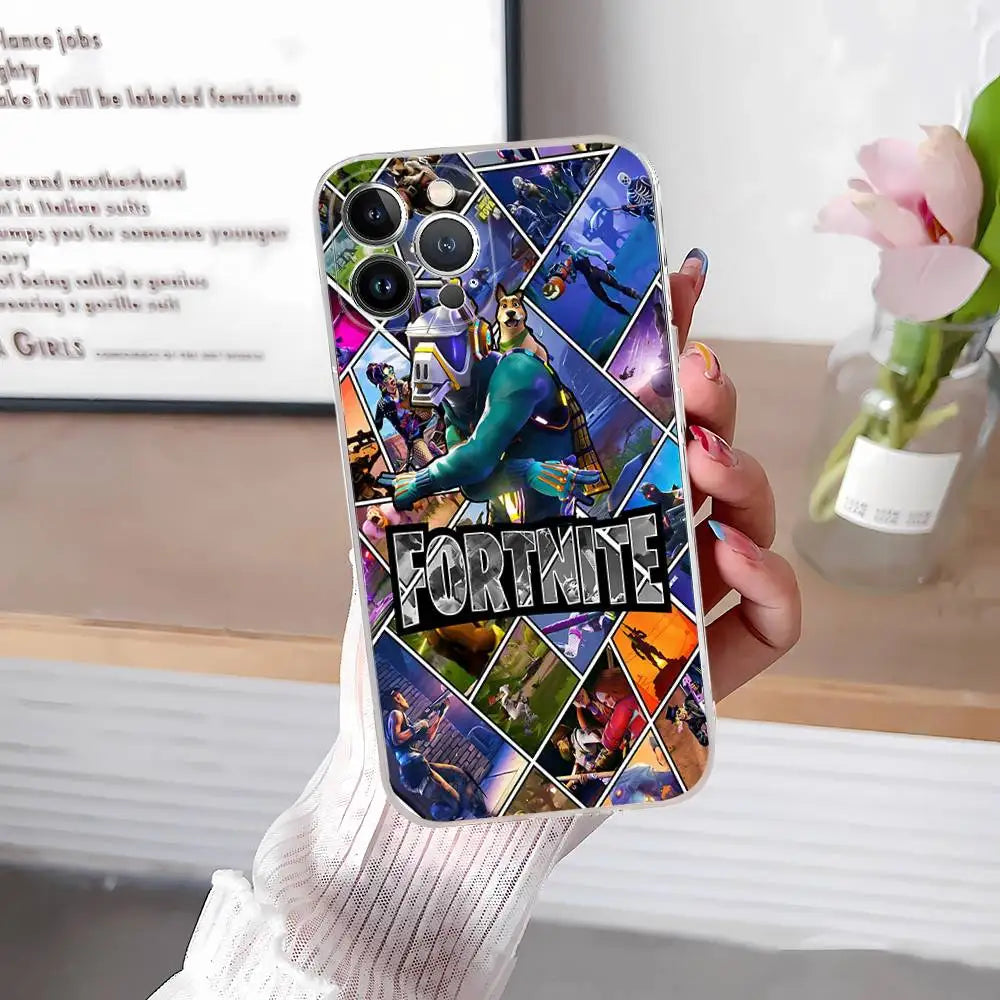 F-Fortnites-Cools telefoncover til IPhone 17 16 15 14 13 12 11 Pro Max Plus, blødt cover, personligt DIY