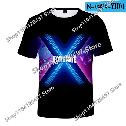 Japanese Anime Fortnite Summer T-shirt for Men and Women Battle Royale Short-Sleeved Casual Comfortable Loose Harajuku Streetwear