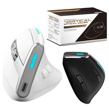 F-36 Ergonominen pystysuuntainen hiiri 2.4G+BT1+BT2 langaton oikea- ja vasenkätinen tietokonepelihiiri, optinen USB-hiiri tietokoneelle ja kannettavalle