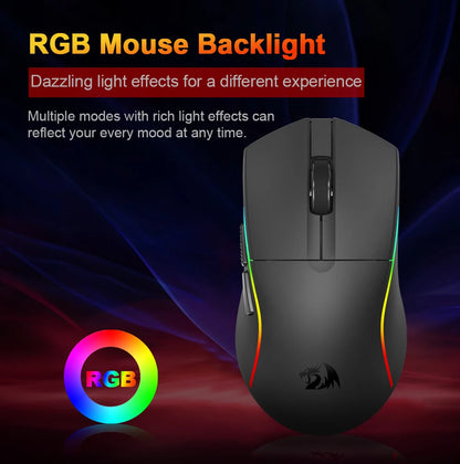 REDRAGON DEICIDE M816 PRO RGB USB Support Bluetooth 2.4G Wireless Gaming Mouse 26000 DPI 6 buttons for gamer Wired Mice Computer