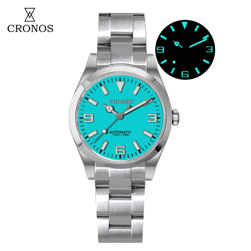 Cronos Luxury Men Watches 36mm Explore Climbing Series Couples Sport Watch NH35 PT5000 Unisex Automatic Mechanical Watch 10Bar