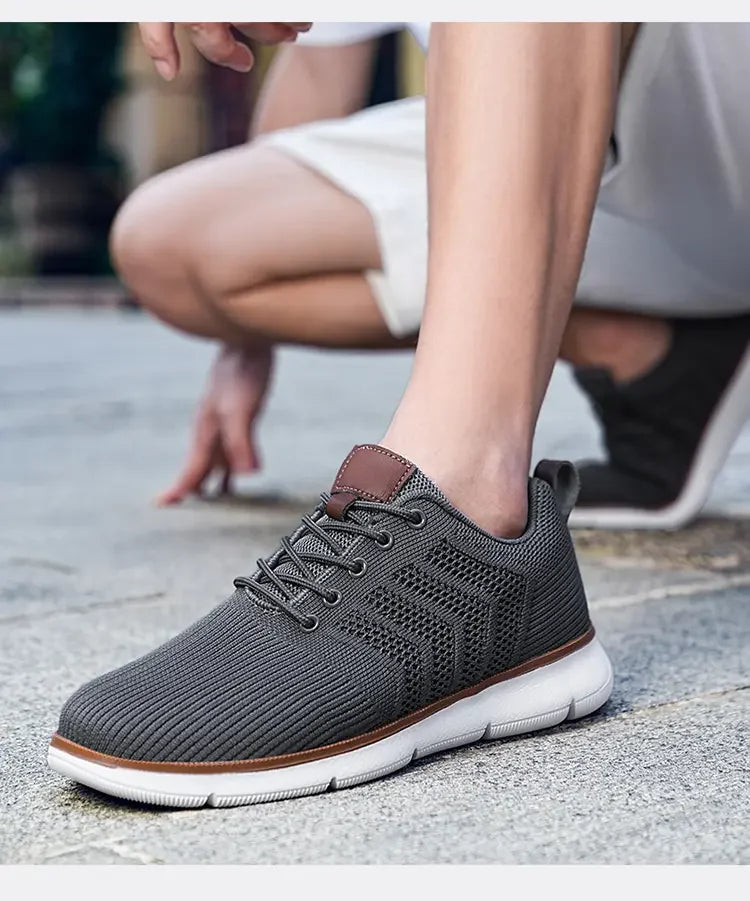 Casual Sneaker Shoes, Breathable Men's Walking Mesh, Soft Sole Outdoor Anti-Slip Travel Comfortable Running Shoes, Tenis Masculino