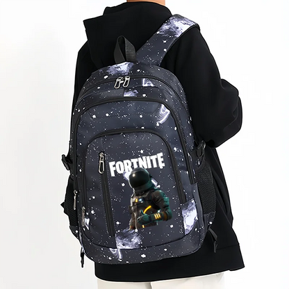 Раница Fortnite Starry Sky с голям капацитет, водоустойчива чанта за лаптоп с принт на игрови персонаж, ученическа раница за момчета и момичета за връщане в училище