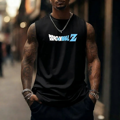 Dragon Ball Z Super Blue Vegeta American Retro Fitness Vest Y2K Harajuku Style Spring and Summer New Men's T-Shirt Daily Wear